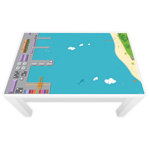 Nikima - Lámina de juego para mesa lacada (117 x 77 cm, puerto e isla (muebles no incluidos)
