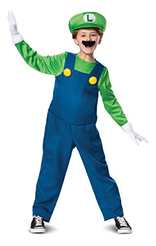 Nintendo Super Mario Bros DISK10773L Disfraz Luigi de lujo, para niños, pequeño