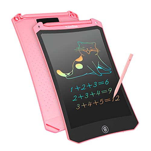 NJesBaa Tableta de Escritura LCD, 8,5 Pulgadas Colorido Dibujo Gráficos Electrónicos Pad Doodle Escritura Tablero Portátil Tableta para Niños Adulto Oficina Escuela Hogar (Rosado)