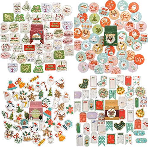 NLR adornos de Navidad pegatinas | 183 piezas 84 diseños diferentes | Feliz Navidad decoración y sobres