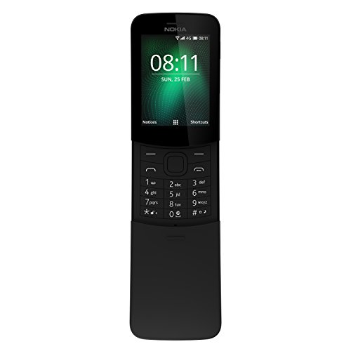 Nokia 8110 - Teléfono móvil Dual SIM (4G, Snapdragon 205, RAM de 512 MB, memoria de 4 GB, cámara de 2 MP, Smart Feature OS) color negro