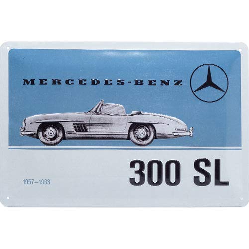 Nostalgic-Art Cartel de Chapa Retro Mercedes-Benz – 300 SL – Idea de Regalo para los Fans de los Coches, metálico, Diseño Vintage, 20 x 30 cm