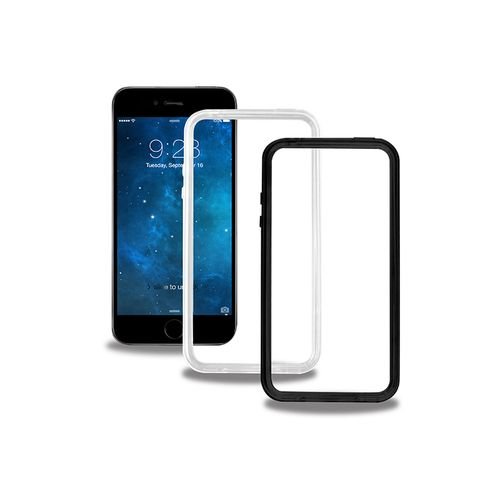 NOVAGO Lote 2 Parachoques silicone iphone 7 , iPhone 8 , Negro + Transparente (contorno protegido)