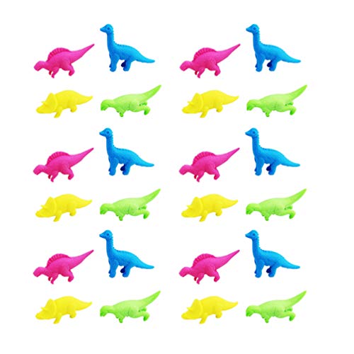 NUOBESTY 30 gomas de borrar con forma de dinosaurio de goma, juego de papelería para niños, estudiantes, escuela, fiesta, regalos (color al azar)