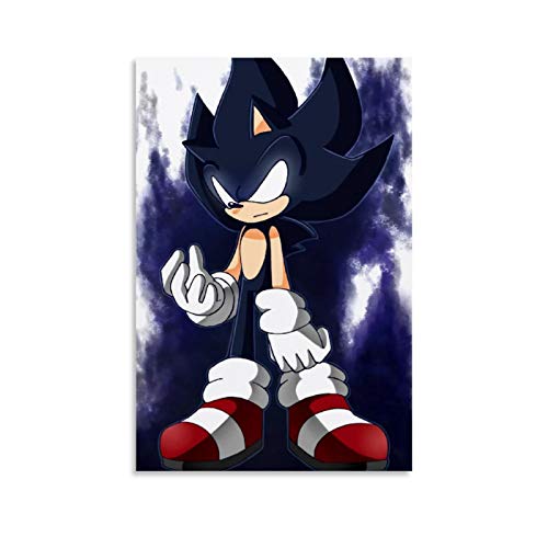 NUOMANAN - Placa decorativa para pared (40 x 60 cm), diseño de Sonic The HedgehogSonic Chaos Magic de 40 x 60 cm), color negro
