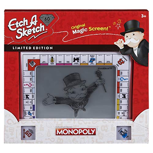 Ohio Art Etch A Sketch Classic, Monopoly Limited-Edition Drawing Toy with Magic Screen