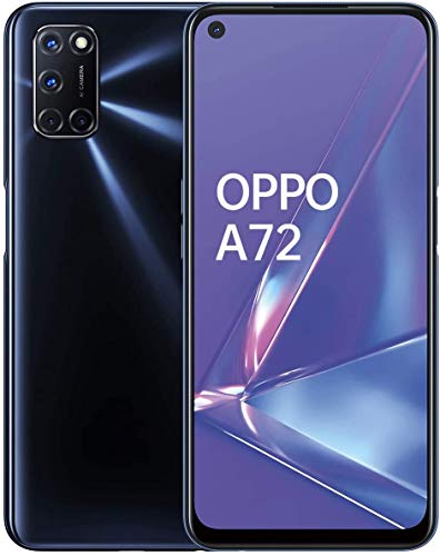 OPPO A72 – Pantalla de 6.5" (FHD+, 4GB/128GB, Snapdragon 665, 5.000 mAh, cámara trasera 48MP+8MP+2MP+2MP, cámara frontal 16 MP, Android 10) Negro