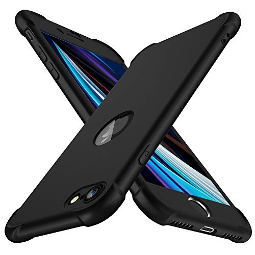 ORETECH Funda Compatible con iPhone SE 2020, con 2 x Protector de Pantalla de Vidrio Templado 360° Silicona Ligera Delgado PC TPU Bumper Rubber Carcasa para iPhone SE 2020 Caso 4.7'' Negro ORETECH Funda Compatible con iPhone SE 2020, con 2 x Protector de Pantalla de Vidrio Templado 360° Silicona Ligera Delgado PC TPU Bumper Rubber Carcasa para iPhone SE 2020 Caso 4.7'' Negro