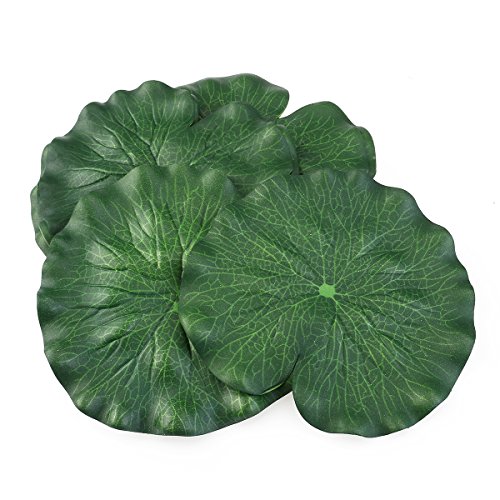 Ounona - 10 hojas de loto flotantes, 18 cm, decoración para piscina, acuario y estanque, color verde