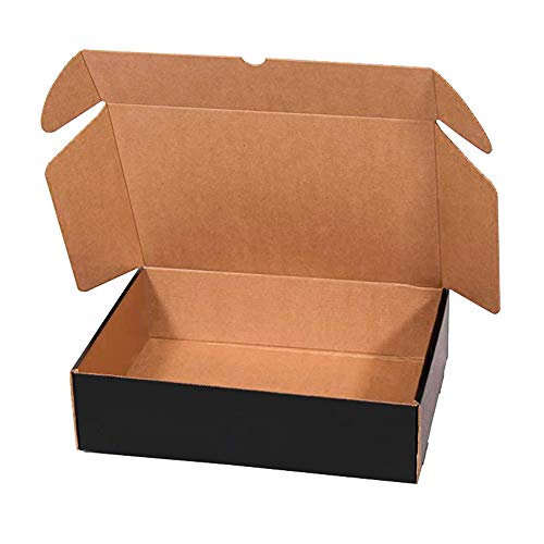 packer PRO Pack 25 Cajas Carton Envios para Ecommerce y Regalo Negras Automontable, Mediana 34x23,5x11cm