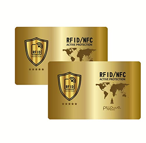 Papel RFID protección Blocking tecnológico Cartera Ideas Regalo Hombre Mujer Accesorios Viaje protección Tarjetas de crédito Gold Card Protector Dorado Dorado 2 Carte