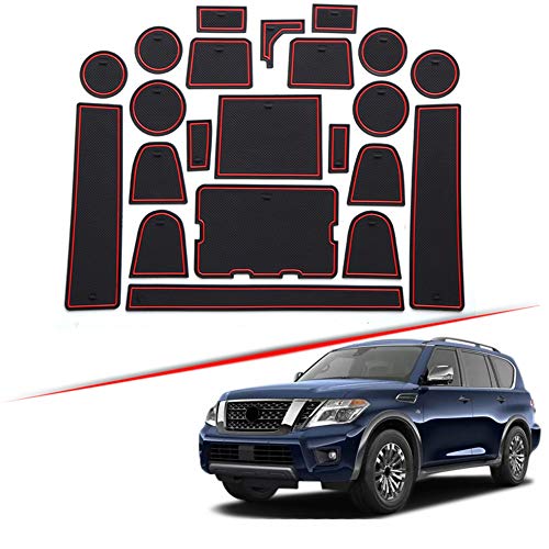 , para el Coche 22pcs Car Styling Gate Slot Pad   , para Nissan Patrol Y62 Terra 2017-2020 Silica Door Groove Mat Interior Antideslizante Accesorio de Polvo