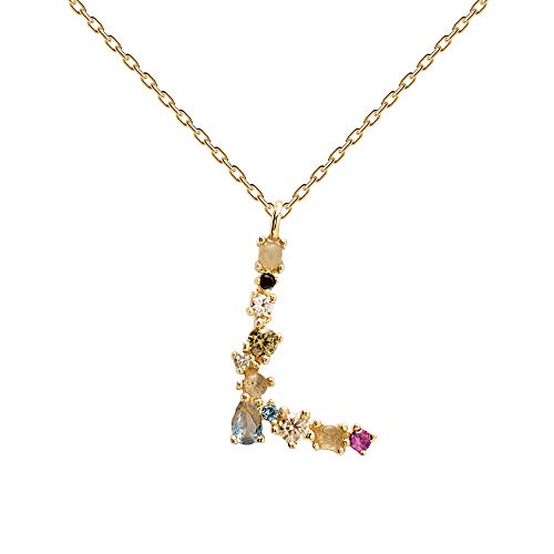 PDPAOLA - Collar Letra L - Plata de Ley 925 Bañada en Oro de 18k - Joyas para Mujer PDPAOLA - Collar Letra L - Plata de Ley 925 Bañada en Oro de 18k - Joyas para Mujer