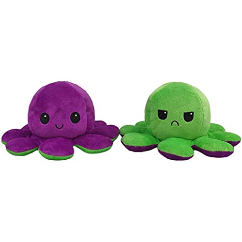 Peluche de Pulpo Reversible, Bonitos Juguetes de Peluche muñeco Vibrante de Doble Cara el Pulpo Reversible Original de Felpa Bonitos Juguetes de Peluche para Niños, Cumpleaños Navidad (J)