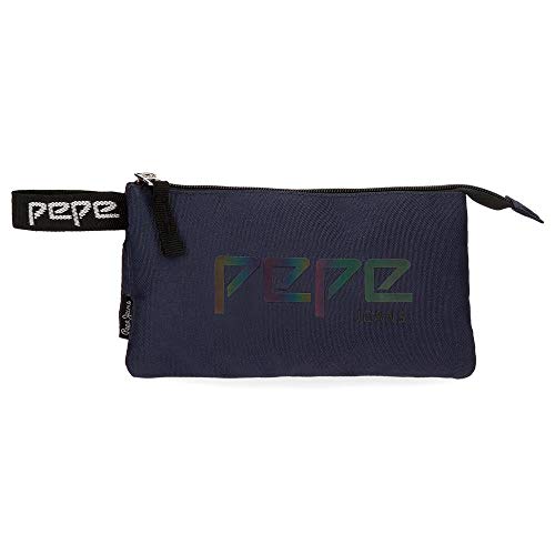 Pepe Jeans 6454362, Estuche Tres Compartimentos, 22 cm, 1.32 litros, Azul Pepe Jeans 6454362, Estuche Tres Compartimentos, 22 cm, 1.32 litros, Azul