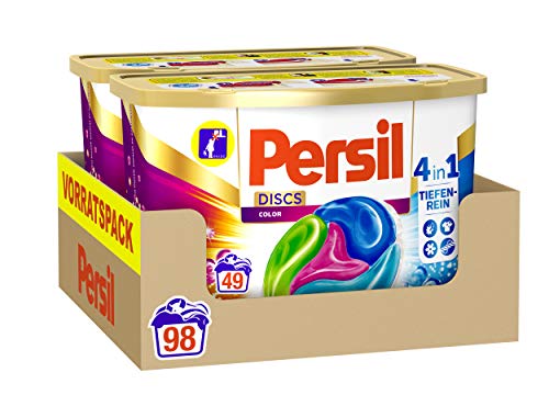 Persil 4 en 1 DISCS Color, detergente de color con tecnología de profundidad, 98 unidades