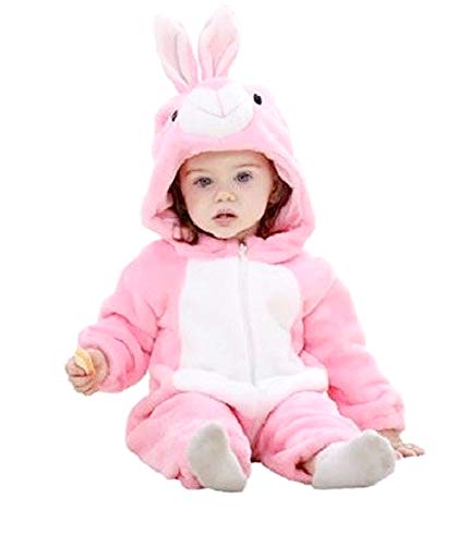 Pijama rosa conejito - pijama - niña - sin pies - forro polar - disfraz - tutone cálido - carnaval - tamaño 70 cm - idea de regalo original
