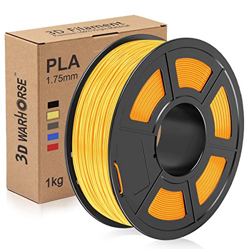 PLA Filament, 1.75mm 3D Printer Filament, PLA 3D Printing 1KG Spool, Dimensional Accuracy +/- 0.02mm, Gold