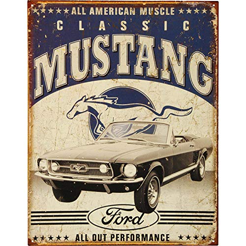 Placa de metal para la pared 1813 Auto Garage Ford Clásico Mustang Vintage Retro