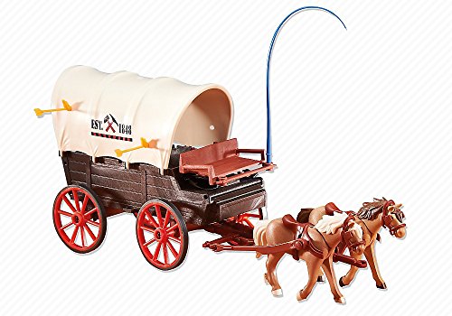 PLAYMOBIL 6426 - Charrette WESTERN avec 2 chevaux - Diligence - Emballage plastique, pas de boite