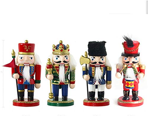 Plztou Christmas Cascanueces, 16 cm Navidad Cuatro Soldado Cascanueces Figuras británicas Muñecas Sala de Estar Vino Gabinete Juguete Grande para decoración navideña Festiva