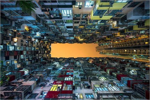 Póster 130 x 90 cm: Skyscrapers in Hong Kong de Jan Christopher Becke - impresión artística, Nuevo póster artístico