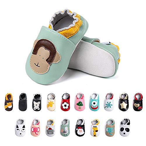 Primeros Pasos Bebe Niña Niños Zapatos Zapatillas de Estar por Casa Pantuflas Calzado Botitas y Patucos Infantiles Piel Sintético Casual Antideslizante-2 HZ 12-18 Meses