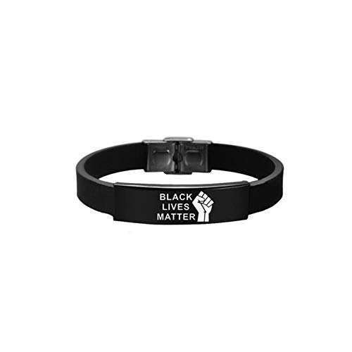 Pulsera con texto en inglés "I Can't Breathe Black Lives Matter, pulsera ajustable para hombres y mujeres
