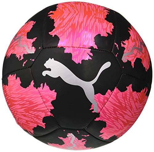 PUMA SPIN Ball Balón de Fútbol, Unisex-Adult, Luminous Pink Black Silver, 5 PUMA SPIN Ball Balón de Fútbol, Unisex-Adult, Luminous Pink Black Silver, 5