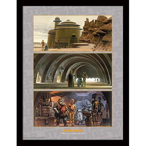 Pyramid International Star Wars (Llegada a Palacio de Jabba) – Impresión enmarcada Memorabilia 30 x 40 cm, Multicolor, 30 x 40 x 1,3 cm