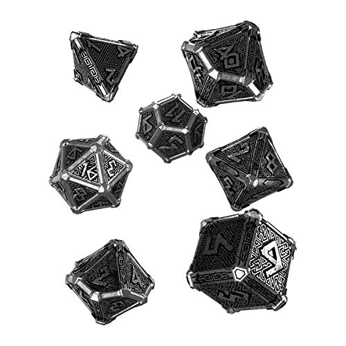Q Workshop Metal Mythical 7 Polyhedral Ornamented Dice Set Q Workshop Metal Mythical 7 Polyhedral Ornamented Dice Set