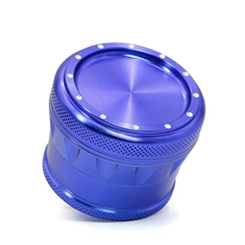 QCLU Amoladora Herbaria, Amoladora cóncava de la aleación de Aluminio Que diseña la Amoladora para Molinos portátiles de 4 Capas de la Hierba Seca y del Tabaco, 2.7 Pulgadas (69 mm) (Color : Blue)