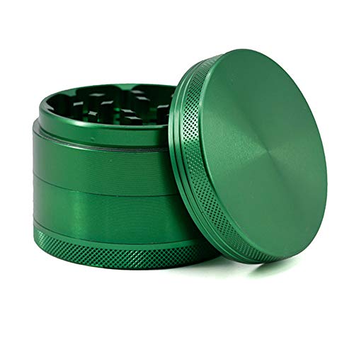 QCLU Amoladora Herbaria del Tabaco herbario del Casquillo Convexo de Aluminio Colorido de 4 Capas para la Hierba Seca y el Tabaco Amoladora portátil de la Hierba, diámetro 63m m (Color : Green)