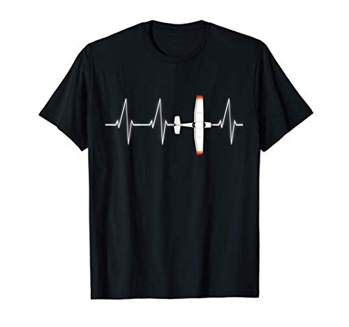 Regalo de avión Piloto Heartbeat Airplane Camiseta