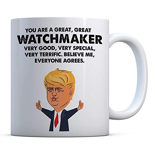 Regalo divertido de relojero Trump, regalo de cumpleaños de relojero, regalo para relojero, taza de café de regalo de relojero, taza de relojero, taza de relojero divertido