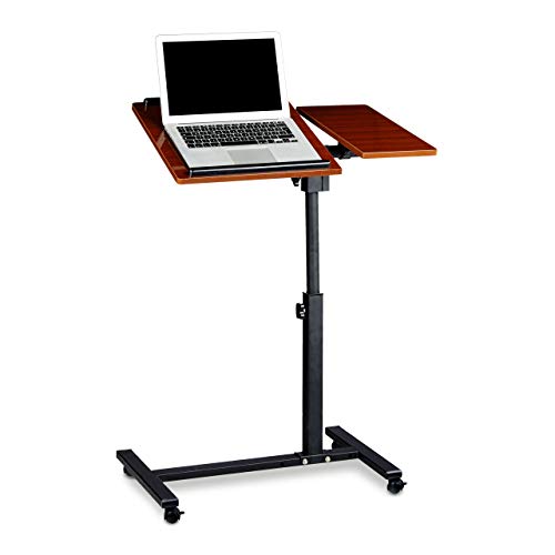 Relaxdays Mesa para portatiles con Altura Ajustable, Madera (MDF) y Metal (Acero), 95 x 60 x 40 cm, 4 Ruedas y Frenos, 2 Tacos Antideslizantes en la Superficie, Color Caoba (Rojo) Relaxdays Mesa para portatiles con Altura Ajustable, Madera (MDF) y Metal (Acero), 95 x 60 x 40 cm, 4 Ruedas y Frenos, 2 Tacos Antideslizantes en la Superficie, Color Caoba (Rojo)