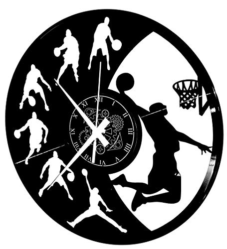 Reloj de pared de vinilo Vintage Handmade Amueblar Hogar Oficina Sport NBA Basketball Baloncesto