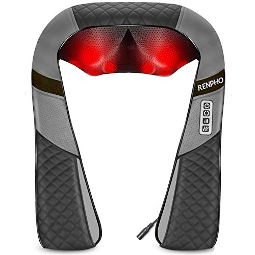 RENPHO Masajeador de cuello con calor, Masajeador de hombros Shiatsu con masaje eléctrico de tejido profundo en la espalda, Masaje en el cuello, Masaje en la espalda, Masaje en el hombro (massage 1) RENPHO Masajeador de cuello con calor, Masajeador de hombros Shiatsu con masaje eléctrico de tejido profundo en la espalda, Masaje en el cuello, Masaje en la espalda, Masaje en el hombro (massage 1)
