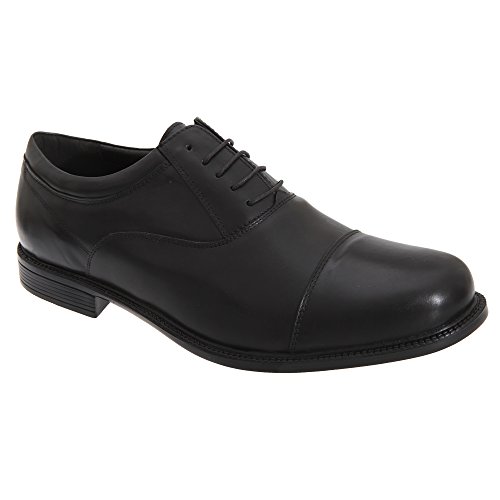 Roamers - Zapatos de Piel Modelo Oxford Capped Apto para pies Anchos Hombre Caballero (48 EUR/Negro) Roamers - Zapatos de Piel Modelo Oxford Capped Apto para pies Anchos Hombre Caballero (48 EUR/Negro)