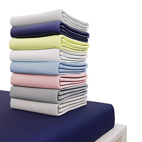 Sábana Bajera Jersey Algodón 150 x 190 cm, Azul Oscuro, Solapa 27 cm - Garantizada Sin Productos Químicos (OEKO TEX), Sábana Bajera Ajustable con Elásticos - Ropa de Cama para Colchon 150x190 cm Sábana Bajera Jersey Algodón 150 x 190 cm, Azul Oscuro, Solapa 27 cm - Garantizada Sin Productos Químicos (OEKO TEX), Sábana Bajera Ajustable con Elásticos - Ropa de Cama para Colchon 150x190 cm