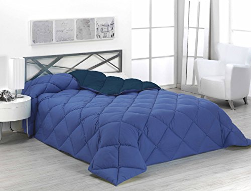 Sabanalia - Edredón nórdico de 400 g reversible (bicolor), para cama de 135/150 cm, color azul y marino Sabanalia - Edredón nórdico de 400 g reversible (bicolor), para cama de 135/150 cm, color azul y marino