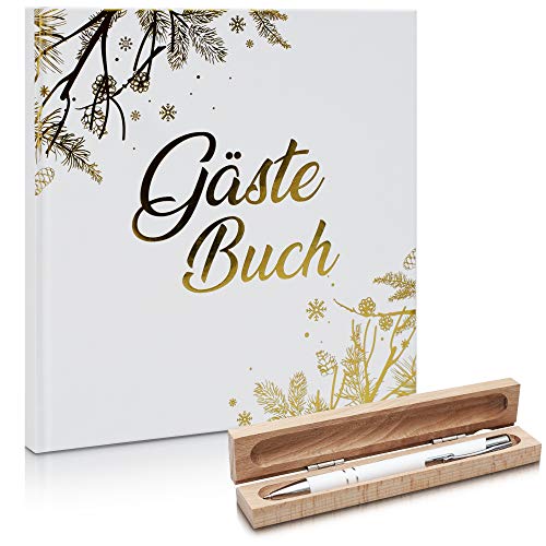 SaMaStyle Libro de visitas de 100 páginas – Moderno libro de visitas con bolígrafo y estuche de madera – Libro de visitas para boda, restaurante, bautizo, cumpleaños, comunión (21,5 x 21,5 cm) SaMaStyle Libro de visitas de 100 páginas – Moderno libro de visitas con bolígrafo y estuche de madera – Libro de visitas para boda, restaurante, bautizo, cumpleaños, comunión (21,5 x 21,5 cm)
