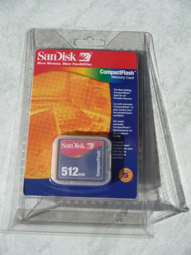 Sandisk CompactFlash® 512 MB Memoria Flash 0,5 GB - Tarjeta de Memoria (0,5 GB)