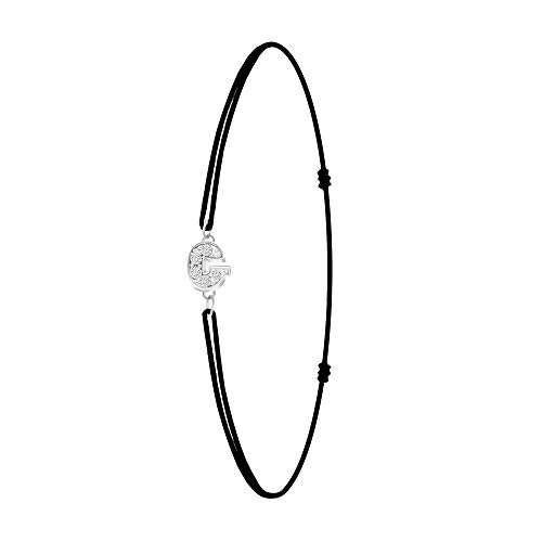 SC Crystal – Pulsera para mujer, color negro, pulsera de metal rodiado, ajustable, idea regalo para mujer – Haz clic en visitar la tienda para ver nuestras joyas.