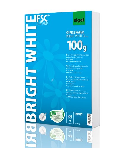 Sigel IP125 - Papel InkJet, 100 g, 250 hojas, A4, blanco Sigel IP125 - Papel InkJet, 100 g, 250 hojas, A4, blanco
