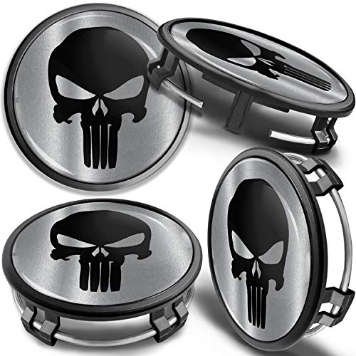 SkinoEu 4 x 75mm Tapas de Rueda de Centro Centrales Llantas Aluminio Compatibles con Tapacubos Mercedes Benz B66470207 / B66470200 Negro Plata Cráneo Dedo Medio CM 38 SkinoEu 4 x 75mm Tapas de Rueda de Centro Centrales Llantas Aluminio Compatibles con Tapacubos Mercedes Benz B66470207 / B66470200 Negro Plata Cráneo Dedo Medio CM 38