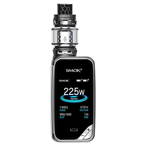 SMOK X PRIV Kit 225W TFV12 Prince 8mL Tank E Cigarette Starter Kit - Incluye el llavero BTKSY - sin nicotina - sin aceite (Prism Gun Mental)