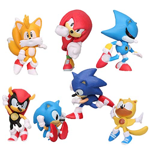 Sonic Figure 7pcs/lot Sonic The Hedgehog Figura 4-5cm Sonic Shadow Knuckles Colas Figura sónica Sonic 4st Generation Boom Dolls Cake Decorati