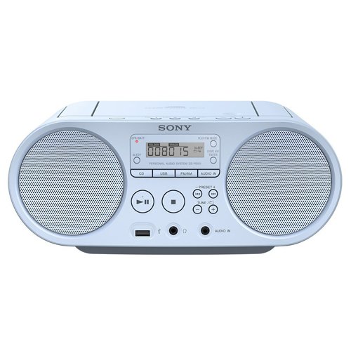 Sony ZS-PS50 - Boomboxon CD y Radio Am/FM de 4W (estéreo, reproducción Mediante USB y Entrada de Audio), Azul