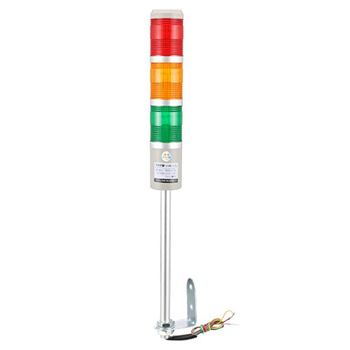sourcing map Bombilla de luz de advertencia tipo LED de alarma de señal luminosa lámpara torre 220V rojo verde amarillo